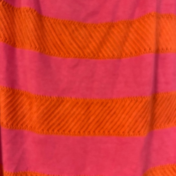 The Limited Lightweight Sweater Short Sleeve Pink & Orange Striped Large - Picture 3 of 4